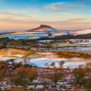Roseberry Topping Winter Sunset Photo Slate