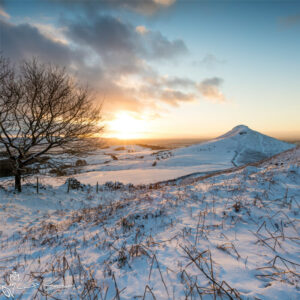 Roseberry Topping Winter Sunset Photo Slate