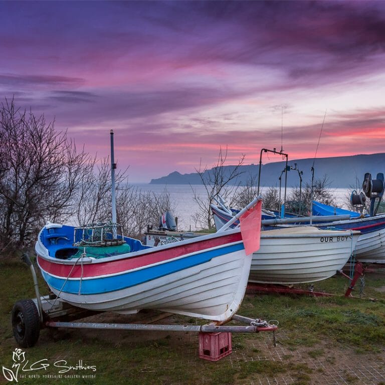 Runswick Bay Boats Photo Slate