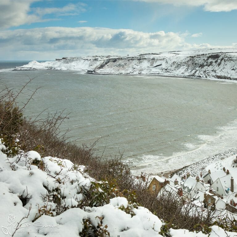 Runswick Bay To Kettleness Covered In Snow Mini Foam Board Print