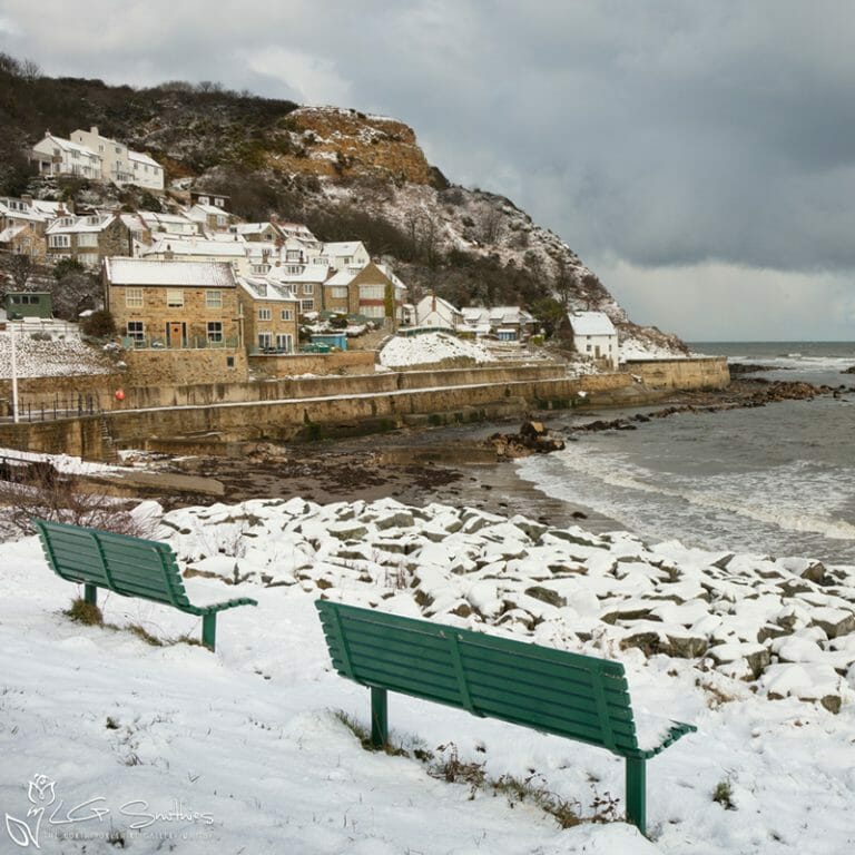 Runswick In The Snow Photo Slate