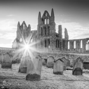 The Whitby Abbey Black And White Photo Slate
