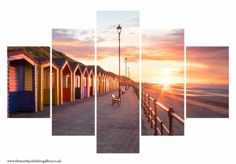 Saltburn Beach Huts 5PCS Wall Art