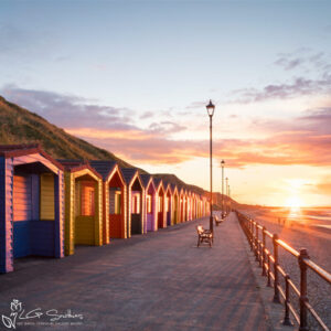 Saltburn Beach Huts Photo Slate