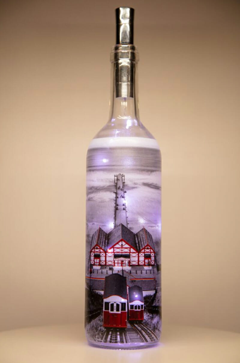 Saltburn Pier Colour Splash Light Up Bottle