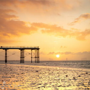 Saltburn Pier Spring Sunset Mini Foam Board Print