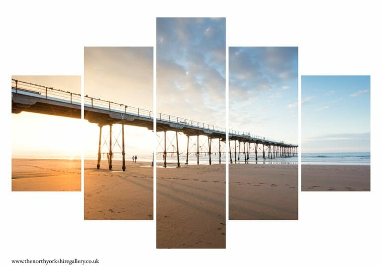 Saltburn Pier Sunset 5PCS Wall Art