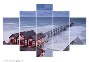 Saltburn Pier Winters Evening 5PCS Wall Art