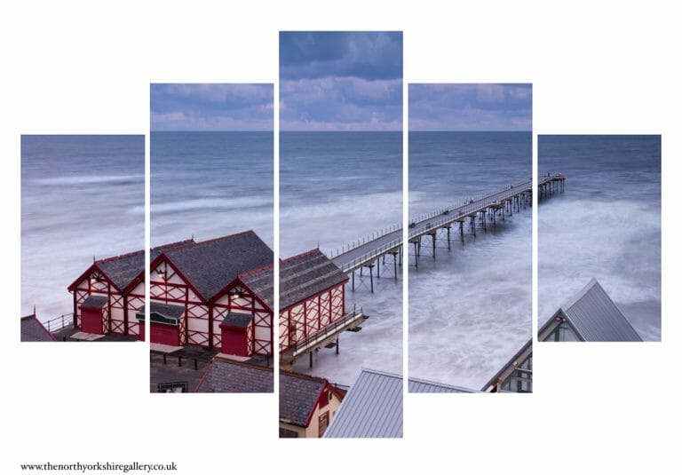 Saltburn Pier Winters Evening 5PCS Wall Art