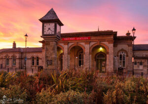 Saltburn Train Station At Sunset