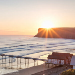 Saltburn Sunrise Over Huntcliff Photo Slate