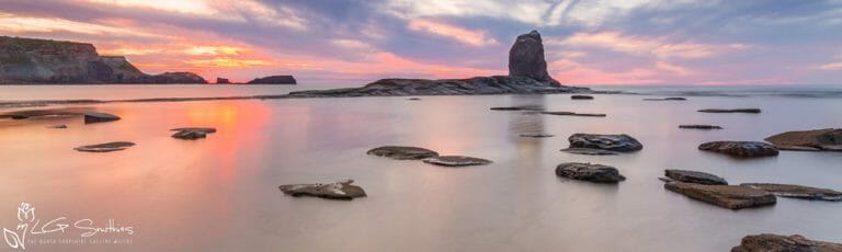 Saltwick Nab Sunset Whitby Slim Panoramic