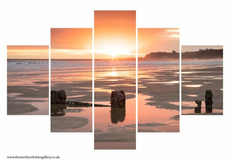Sandsend Morning Sunrise 5PCS Wall Art