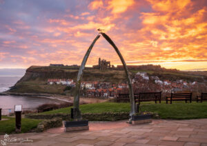 Sky On Fire At Whitby Whalebones