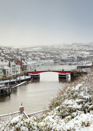 Snow Covered Whitby Harbour