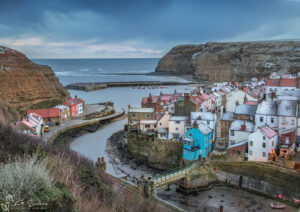 Staithes Cottages In The Snow