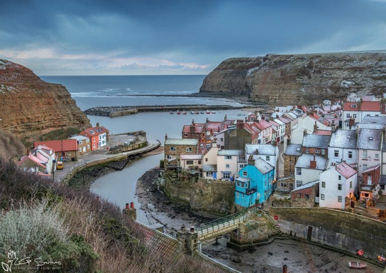 Staithes Cottages In The Snow