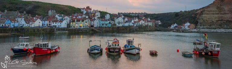 Staithes Fishing Fleet Slim Panoramic