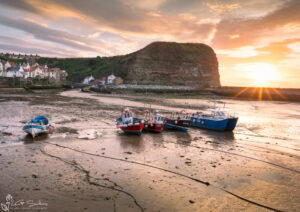 Staithes Fishing Fleet at Sunset