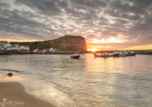 Staithes Harbour Summer Sunset