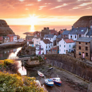 Staithes Holiday Cottages At Sunrise Photo Slate