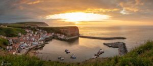 Staithes Summer Sunset Panoramic