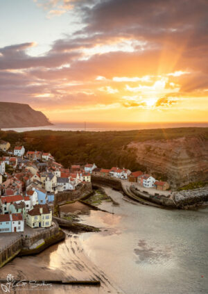 Staithes Village Sunset