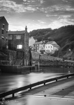 Staithes Slipway Portrait Black and White