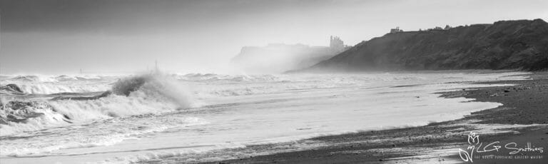 Storm On Whitby Beach Slim Panoramic