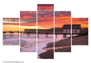 Stunning Saltburn Sunrise 5PCS Wall Art