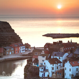 Staithes Sunrise Over Captain Cook's Photo Slate