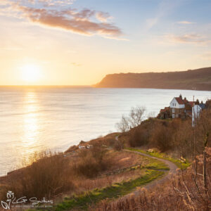 Sunrise Over Robin Hood's Bay Cottages Photo Slate