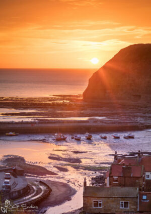 Sunrise Over Staithes Cottages