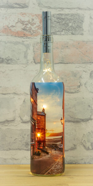 Sunrise Through The Bay Hotel Window Robin Hoods Bay Light Up Bottle