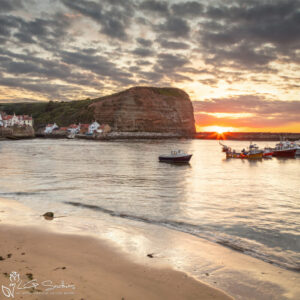Sunset From Staithes Beach Photo Slate