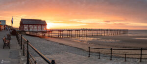 Sunset On Saltburn Beach Panoramic