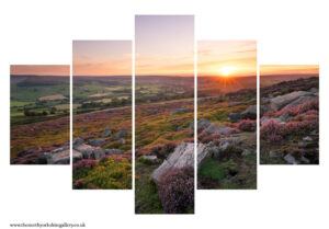 Sunset Over Danby Village 5PCS Wall Art