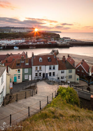 Sunset Over Whitby's West Cliff From The 199 Steps