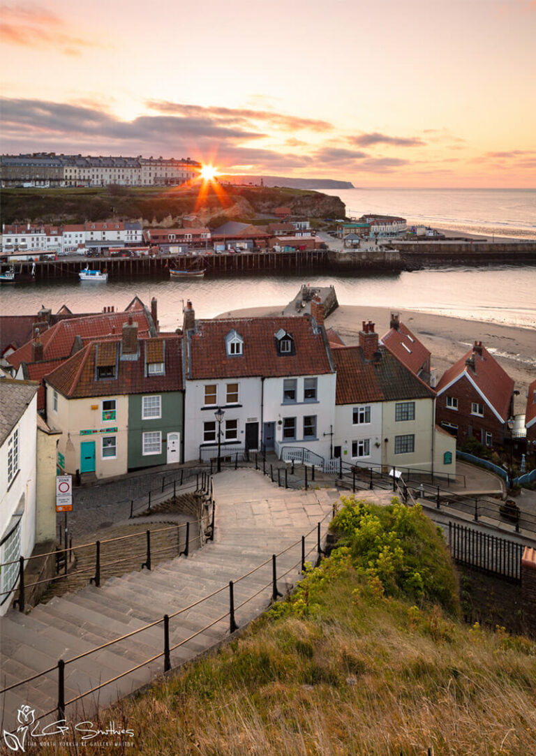 Sunset Over Whitby's West Cliff From The 199 Steps