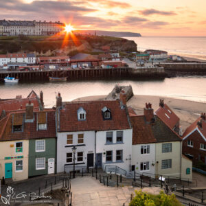 Sunset Over Whitby's West Cliff Photo Slate