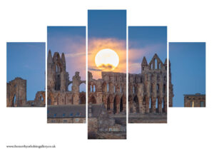 Super Moon On Whitby Abbey 5PCS Wall Art