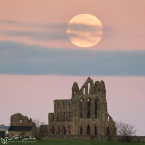 Super Moon Over Whitby Abbey Photo Slate