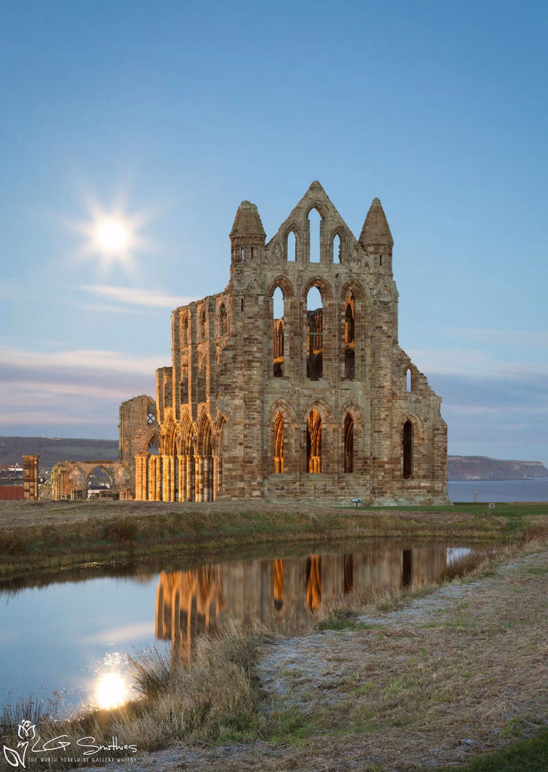 Super Moon Setting Over Whitby Abbey Super Moon Setting Over Whitby Abbey