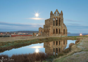 Super Moon Setting Over The Abbey And Whitby Town