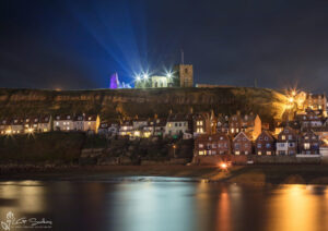 Tate Hill and Illuminated Whitby Abbey