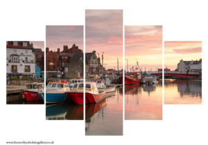 The Angel Hotel And Whitby Harbour 5PCS Wall Art