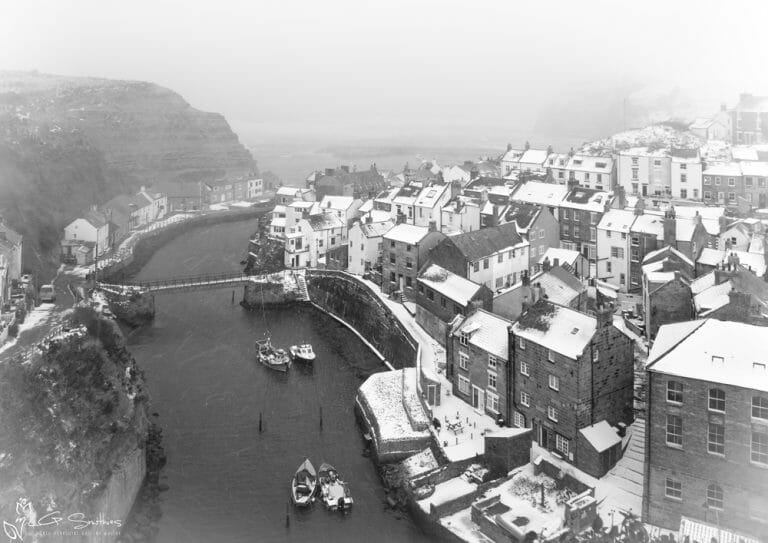 The Blizzard Staithes Black And White