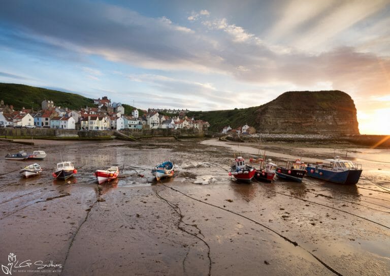 The Fleet In Staithes Harbour