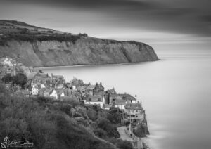 Tranquil Robin Hood's Bay Black And White