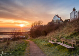 Warm Sunrise On A Winters Morning At Robin Hood's Bay